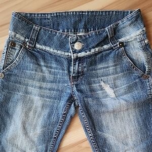 True Religion Blue Boot Cut Jeans with Fading